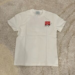 Casablanca Tennis Club Racing Red Logo White Tee Shirt for Men Size Large